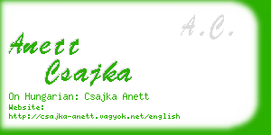 anett csajka business card